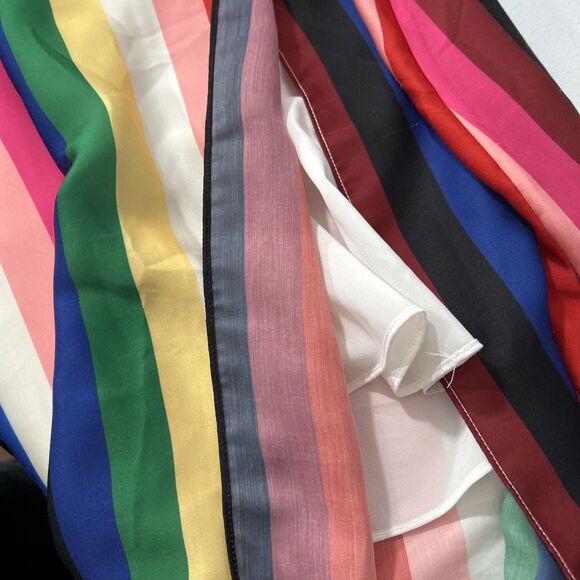 Alice Olivia Midi Dress Womens 8 Rainbow Stripe Tie Dyanna Wrap Festival Y2K - Picture 9 of 12